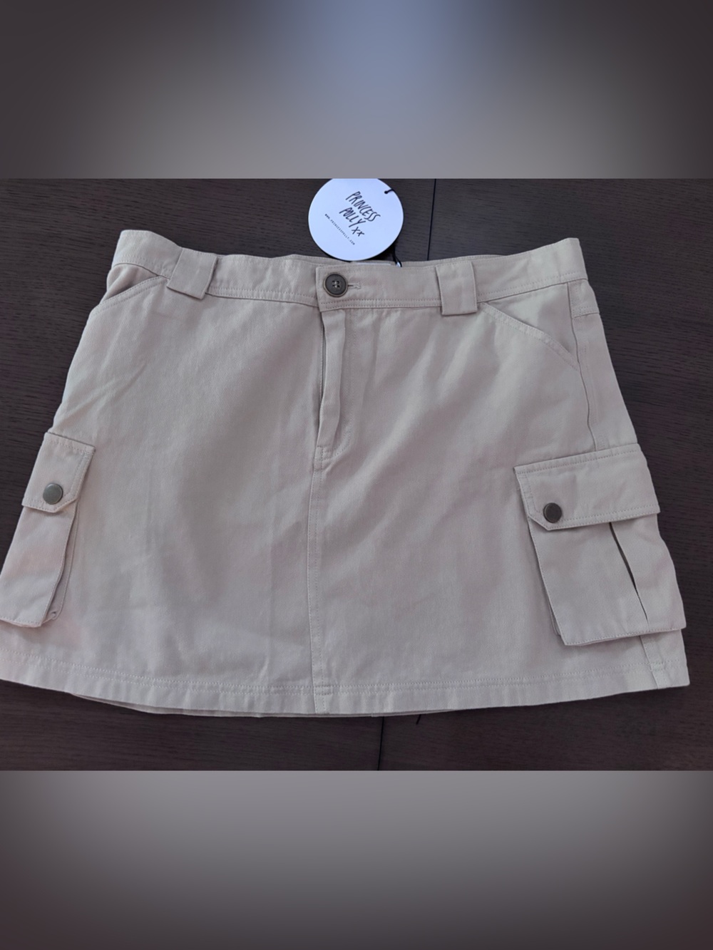 Princess Polly Beige Cargo Mini Skirt size 10 NWT